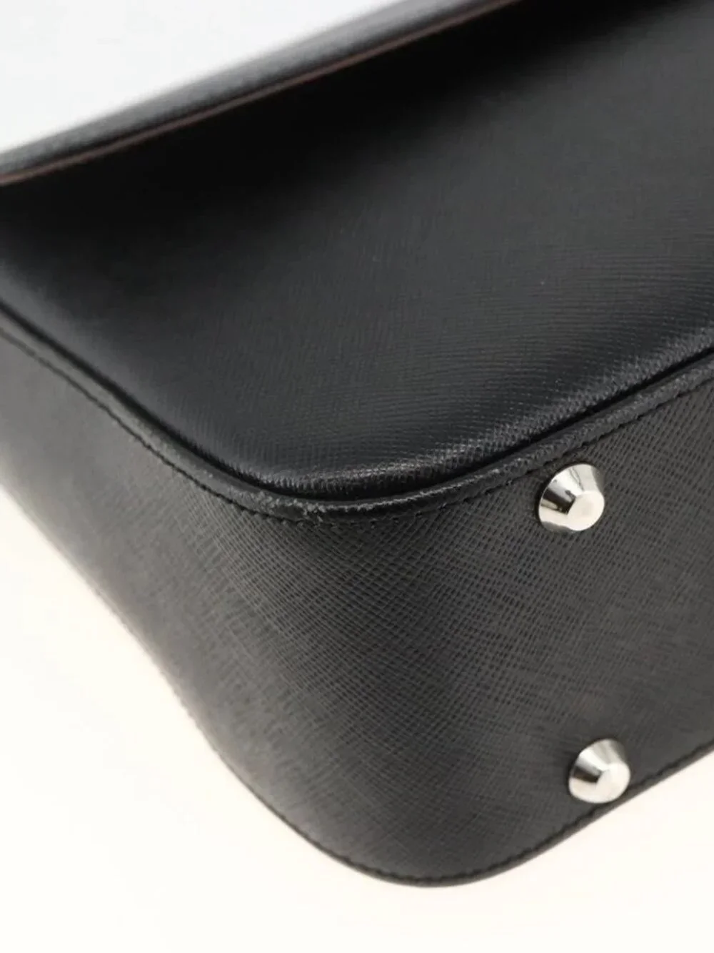 BURBERRY Shoulder Bag Leather Black Silver Auth ep13804 - Picture 12 of 16